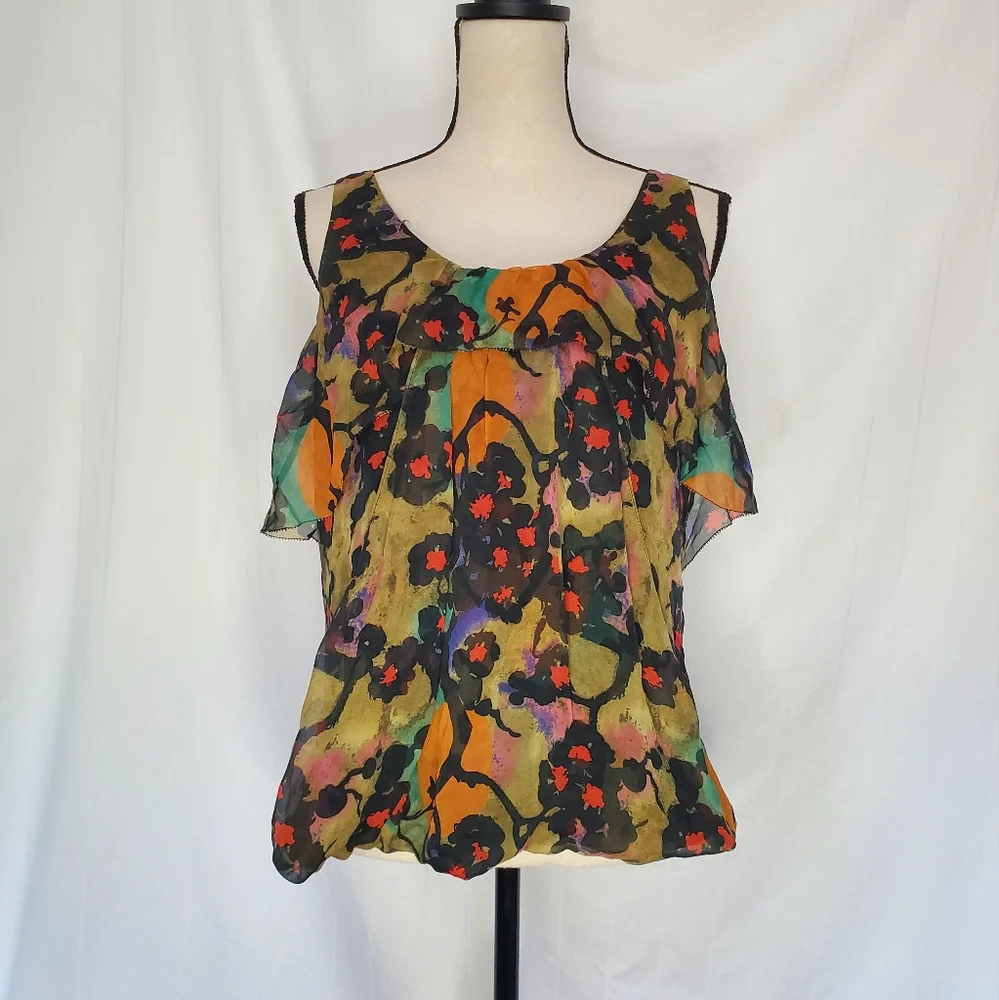 Diane Von Furstenberg Silk Patterned Sleeveless Blouse Top - Picture 1 of 5